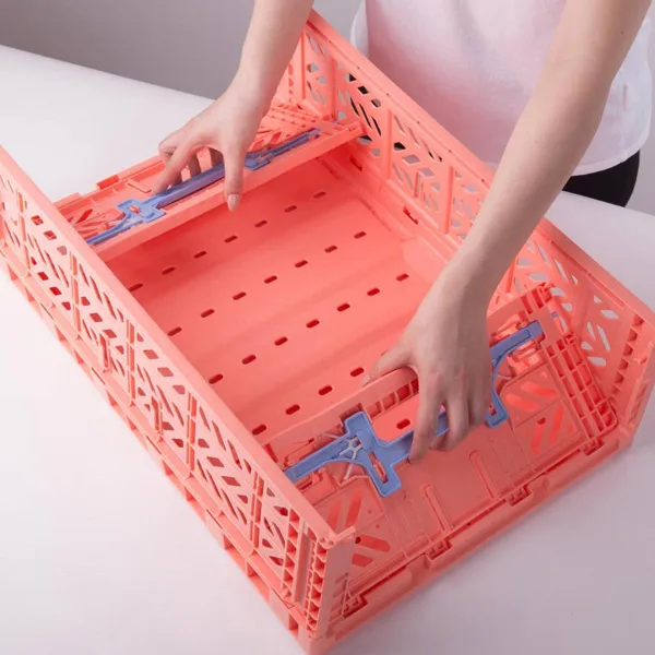 Aykasa Maxibox Comfort Lock Folding Crate 60x40x18 cm – Salmon Pink
