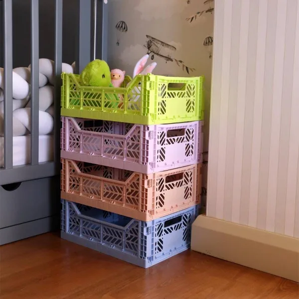 Aykasa Midibox Folding Crate 40x30x14 cm – Acid Yellow